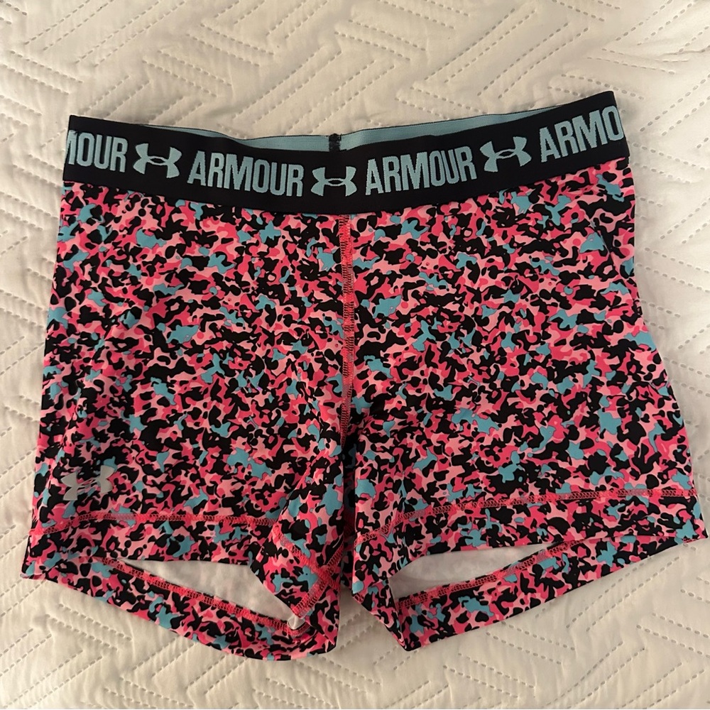 Under Armour Women's Athletic Shorts - Pink and Blue Camo